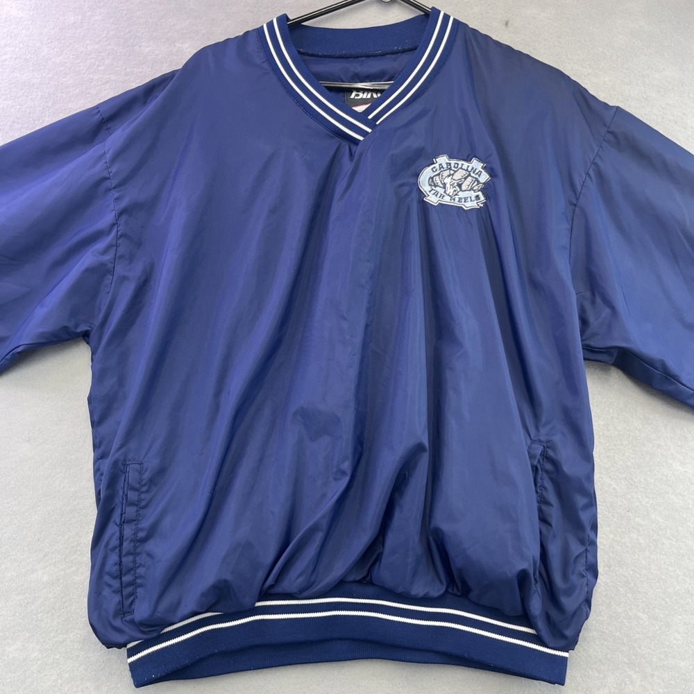 North Carolina Tar Heels Pullover L Windbreaker Bike 90s Navy Vintage